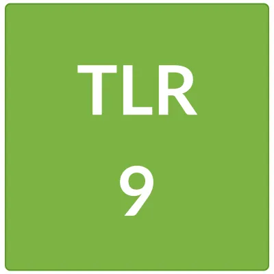 Green graphic with white text: TLR 9