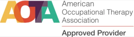 AOTA logo showing approval for OT professionals, continuing education course, Brain and Sensory Foundations