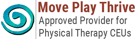 Move Play Thrive logo showing approval for Physical Therapy CEUs